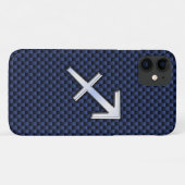 Sagittarius Zodiac Sign auf Navy Carbon Fibre Prin Case-Mate iPhone Hülle (Rückseite (Horizontal))