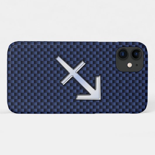 Sagittarius Zodiac Sign auf Navy Carbon Fibre Prin Case-Mate iPhone Hülle (Rückseite (Horizontal))
