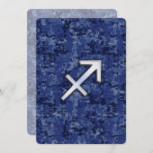 Sagittarius Zodiac Sign auf Navy Digital Camouflag (Vorne/Hinten)