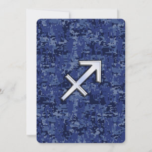 Sagittarius Zodiac Sign auf Navy Digital Camouflag