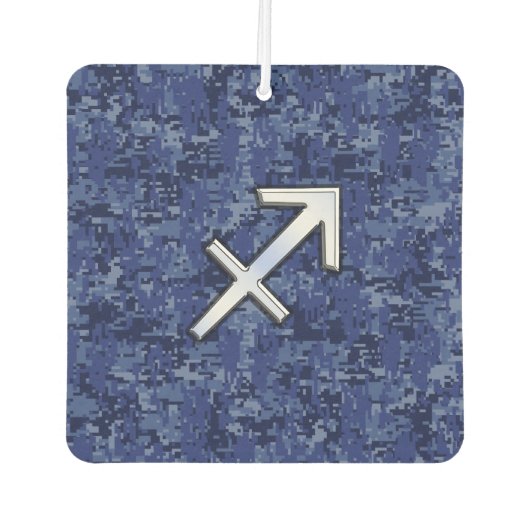 Sagittarius Zodiac Sign auf Navy Digital Camouflag Autolufterfrischer (Vorderseite)