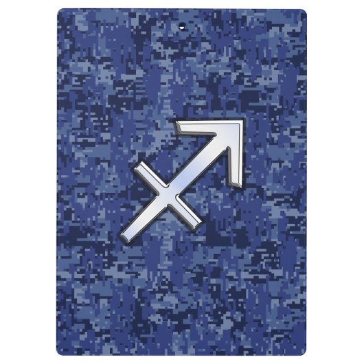 Sagittarius Zodiac Sign auf Navy Digital Camouflag Klemmbrett (Rückseite)