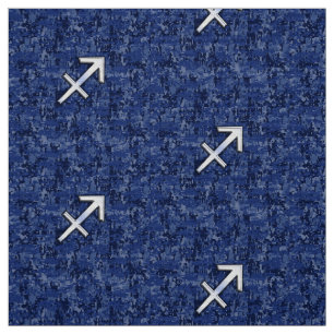 Sagittarius Zodiac Sign auf Navy Digital Camouflag Stoff