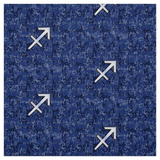 Sagittarius Zodiac Sign auf Navy Digital Camouflag Stoff (Muster)