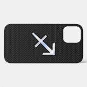 Sagittarius Zodiac Sign auf schwarzer Schlangenhau Case-Mate iPhone Hülle (Rückseite (Horizontal))