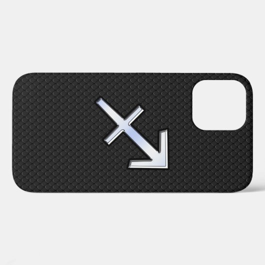 Sagittarius Zodiac Sign auf schwarzer Schlangenhau Case-Mate iPhone Hülle (Rückseite (Horizontal))