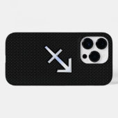 Sagittarius Zodiac Sign auf schwarzer Schlangenhau Case-Mate iPhone Hülle (Rückseite (Horizontal))