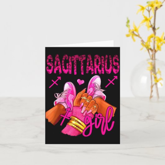 Sagittarius Zodiac Sign Birthday Queens Horoscope  Karte (Gelbe Blume)