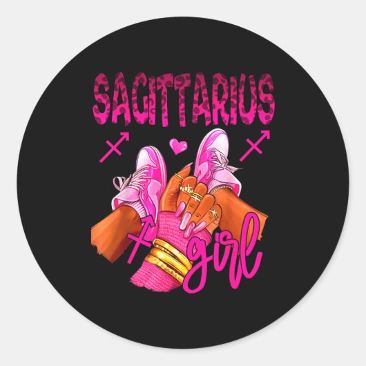 Sagittarius Zodiac Sign Birthday Queens Horoscope  Runder Aufkleber (Vorderseite)