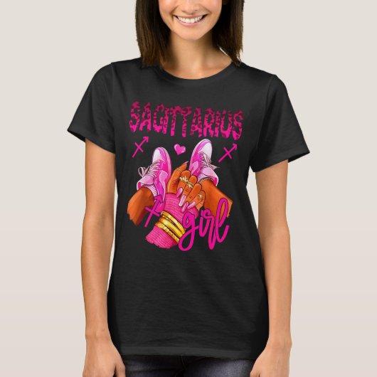Sagittarius Zodiac Sign Birthday Queens Horoscope T-Shirt (Vorderseite)