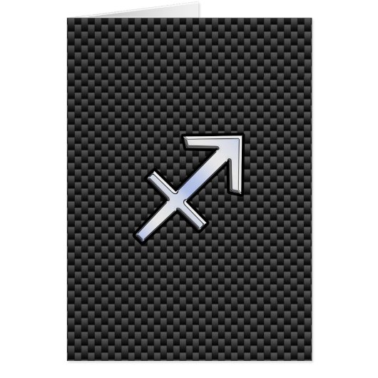 Sagittarius Zodiac Sign Black Carbon Fiber Style (Vorne)