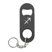 Sagittarius Zodiac Sign Black Carbon Fiber Style Mini Flaschenöffner (Vorderseite)