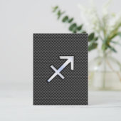 Sagittarius Zodiac Sign Black Carbon Fiber Style Postkarte (Stehend Vorderseite)