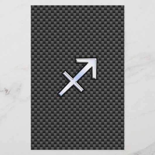 Sagittarius Zodiac Sign Black Carbon Fibre Print Flyer (Vorne)