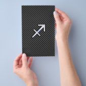 Sagittarius Zodiac Sign Black Carbon Fibre Print Flyer (Handgriff)