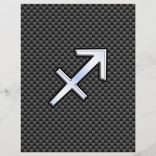 Sagittarius Zodiac Sign Black Carbon Fibre Print Flyer (Vorne)