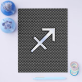 Sagittarius Zodiac Sign Black Carbon Fibre Print Flyer (Einzeln)