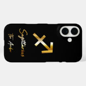 Sagittarius Zodiac Sign, Black & Gold Case-Mate iPhone Hülle (Rückseite (Horizontal))