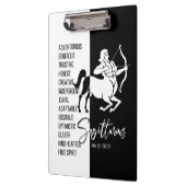 Sagittarius Zodiac Sign Black & White Clipboard Klemmbrett (Links)