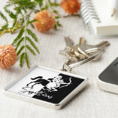 Sagittarius Zodiac Sign, Black & White Schlüsselan Schlüsselanhänger (Seite)