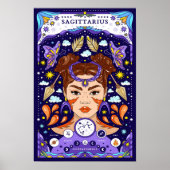 Sagittarius Zodiac Sign Blue Poster - Adventurous (Vorne)