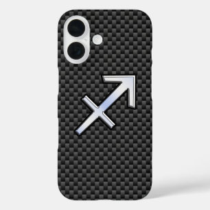 Sagittarius Zodiac Sign Carbon Fiber Style iPhone 16 Hülle