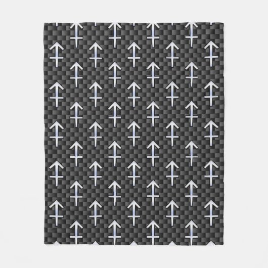 Sagittarius Zodiac Sign Carbon Fiber Style Fleecedecke (Vorderseite)
