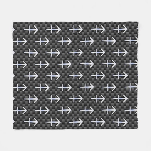 Sagittarius Zodiac Sign Carbon Fiber Style Fleecedecke (Vorderseite (Horizontal))