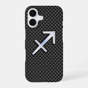 Sagittarius Zodiac Sign Carbon Fiber Style iPhone 16 Hülle