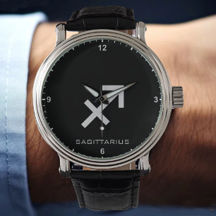 Sagittarius Zodiac Sign Custom Text Simple Minimal Armbanduhr