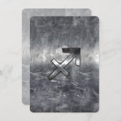 Sagittarius Zodiac Sign Distressed Steel (Vorne/Hinten)