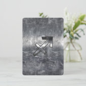 Sagittarius Zodiac Sign Distressed Steel (Stehend Vorderseite)