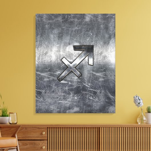 Sagittarius Zodiac Sign Distressed Steel Leinwanddruck (Insitu (Wohnzimmer))