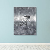 Sagittarius Zodiac Sign Distressed Steel Leinwanddruck (Insitu (Holzboden))