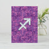 Sagittarius Zodiac Sign Fuchsia Digital Camouflage (Stehend Vorderseite)
