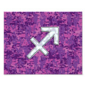 Sagittarius Zodiac Sign Fuchsia Digital Camouflage Fotodruck (Vorne)