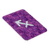 Sagittarius Zodiac Sign Fuchsia Digital Camouflage Magnet (Rechte Seite)