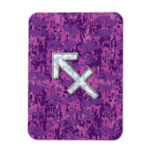 Sagittarius Zodiac Sign Fuchsia Digital Camouflage Magnet (Vertikal)
