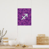 Sagittarius Zodiac Sign Fuchsia Digital Camouflage Poster (Küche)