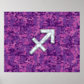 Sagittarius Zodiac Sign Fuchsia Digital Camouflage Poster (Vorne)
