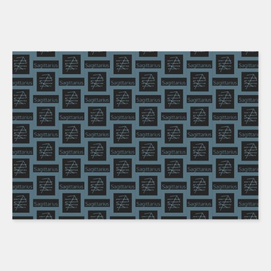 Sagittarius Zodiac Sign Fusion Angebot B&W Geschenkpapier Set (Vorderseite)