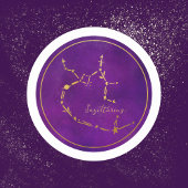 Sagittarius Zodiac Sign Gold Foil Constellation Runder Aufkleber