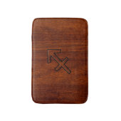 Sagittarius Zodiac Sign in Mahogany Brown Style Badematte (Vorderseite Vertikal)
