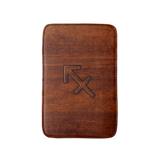 Sagittarius Zodiac Sign in Mahogany Brown Style Badematte (Vorderseite Vertikal)