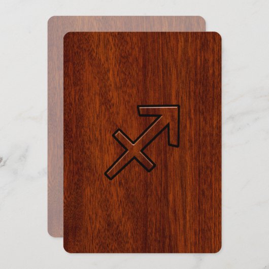 Sagittarius Zodiac Sign in Mahogany Style (Vorne/Hinten)