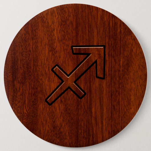 Sagittarius Zodiac Sign in Mahogany Style Button (Vorderseite)