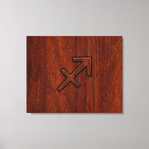 Sagittarius Zodiac Sign in Mahogany Style Leinwanddruck