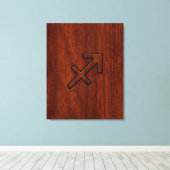 Sagittarius Zodiac Sign in Mahogany Style Leinwanddruck (Insitu (Holzboden))