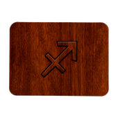 Sagittarius Zodiac Sign in Mahogany Style Magnet (Horizontal)