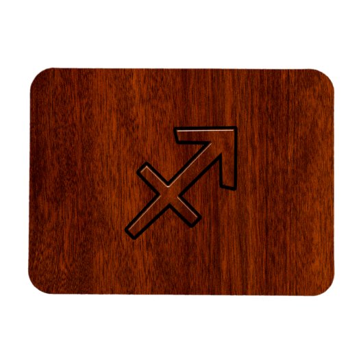 Sagittarius Zodiac Sign in Mahogany Style Magnet (Horizontal)